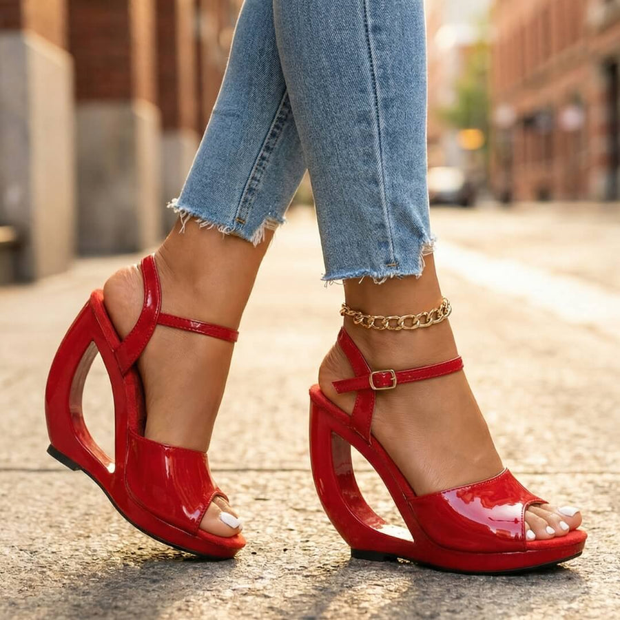 Arabelle | Sculpted Open Wedge Sandals