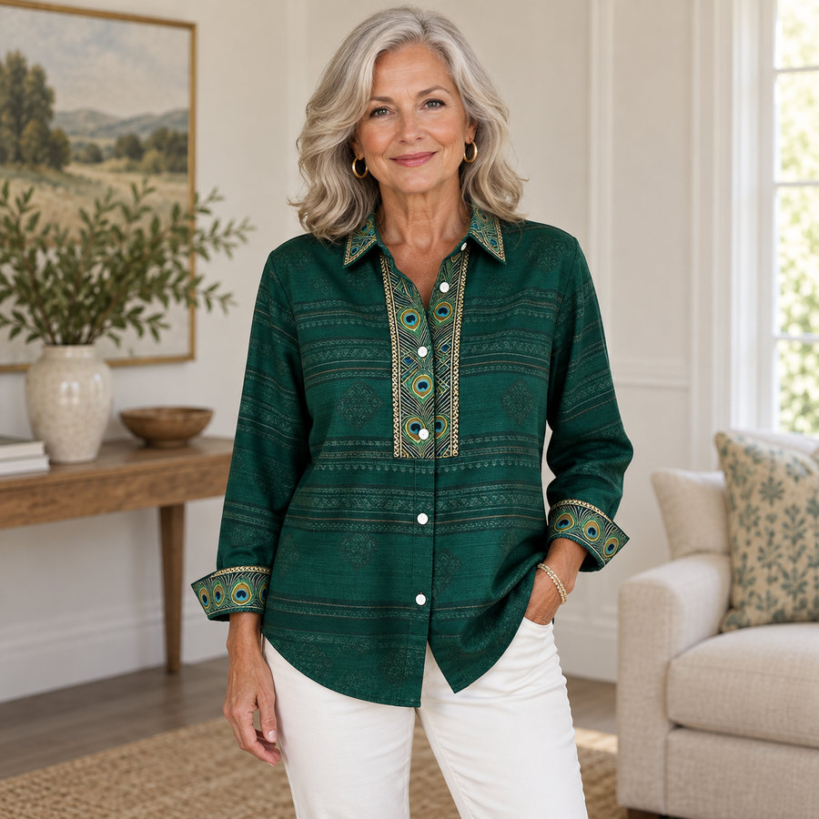 Evelyn | Printed Button-Front Blouse