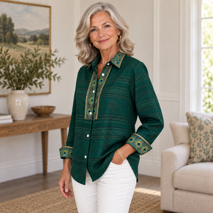 Evelyn | Printed Button-Front Blouse