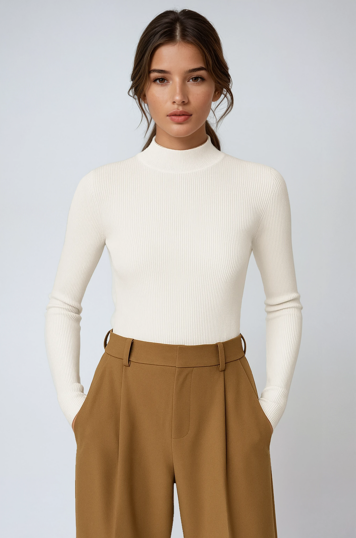 Anais | Ribbed High-Neck Top