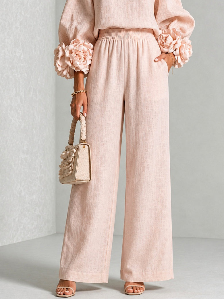 Kalina | Floral-Cuff Wide-Leg Set