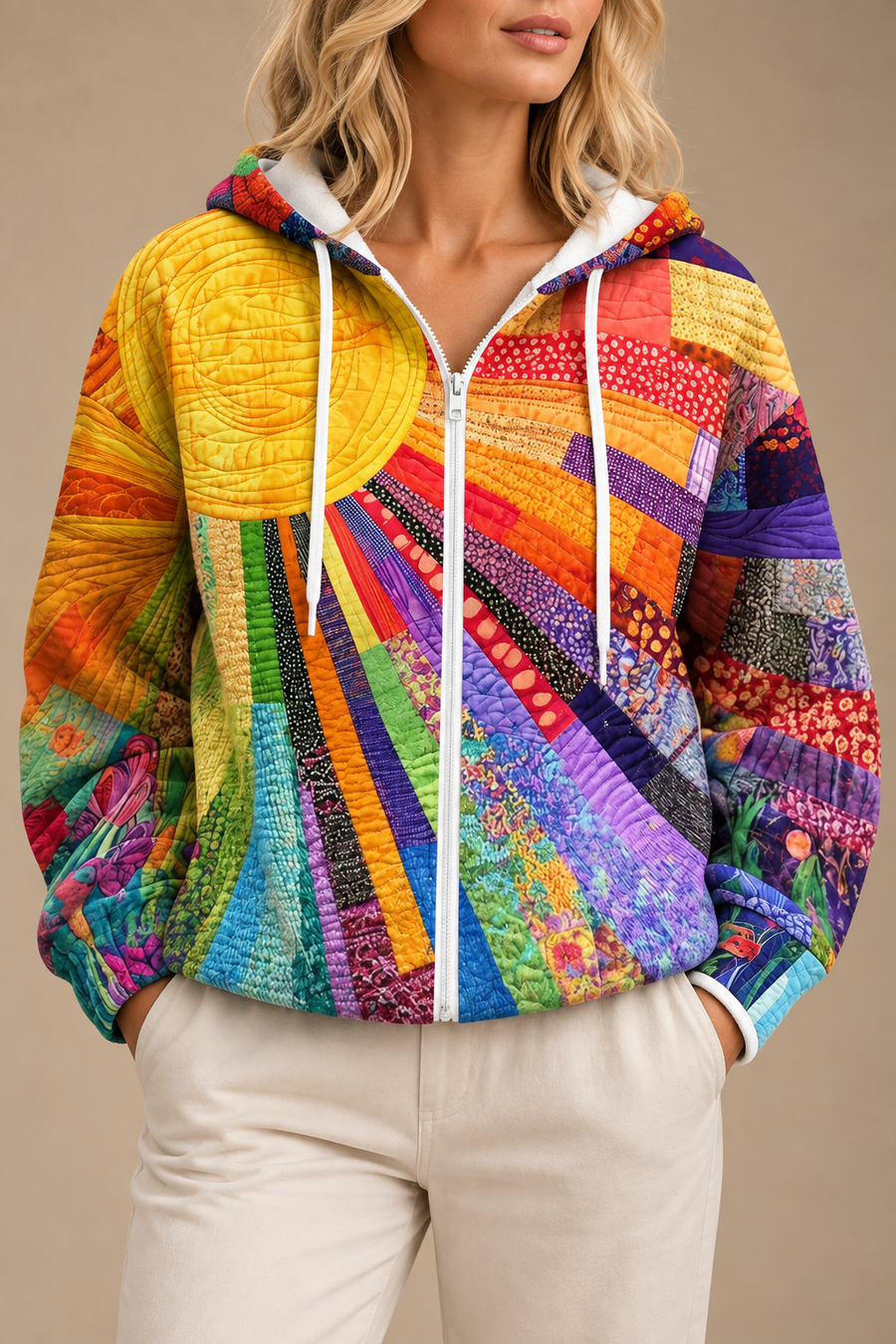 Rhealyn | Sunshine Print Zip Hoodie