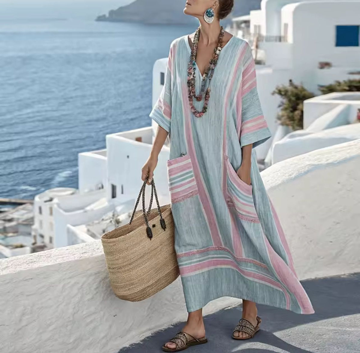 Elegant Kyra - Long Strand Dress for a Stylish Summer Look
